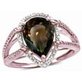 thumbnail image 3 of Star K � Pear Shape 11x8mm Genuine Smoky Quartz Halo Split Shank Big Stone Ring, 3 of 9