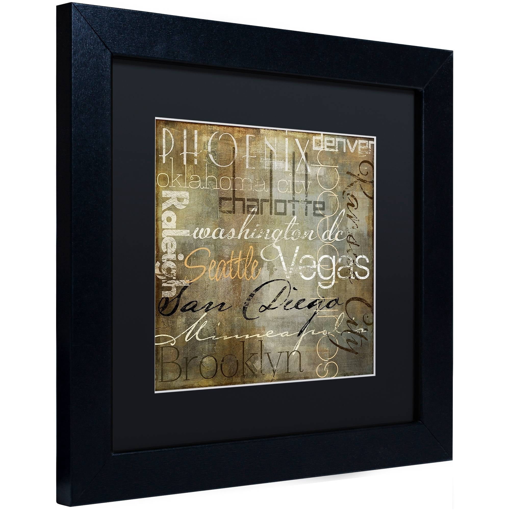 Trademark Fine Art "Cities of the World II" Canvas Art by Color Bakery Black Matte, Black Frame