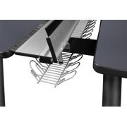 Kee 60 x 24 Double Benching System with Privacy Divider- Grey/ Black