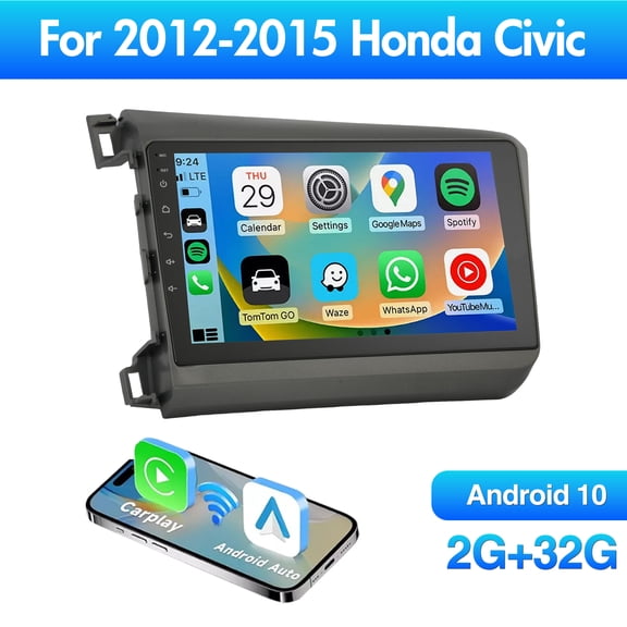 For 2012-2015 Honda Civic Android 13 Car Stereo Radio Apple Carplay GPS WIFI