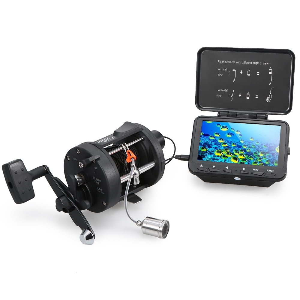 1000TVL Fish Finder Underwater Ice Fishing Camera with Trolling Reel 4.