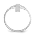thumbnail image 2 of 14K White Gold Ring Band Themed Polished Textured Cross, Size 8, 2 of 3