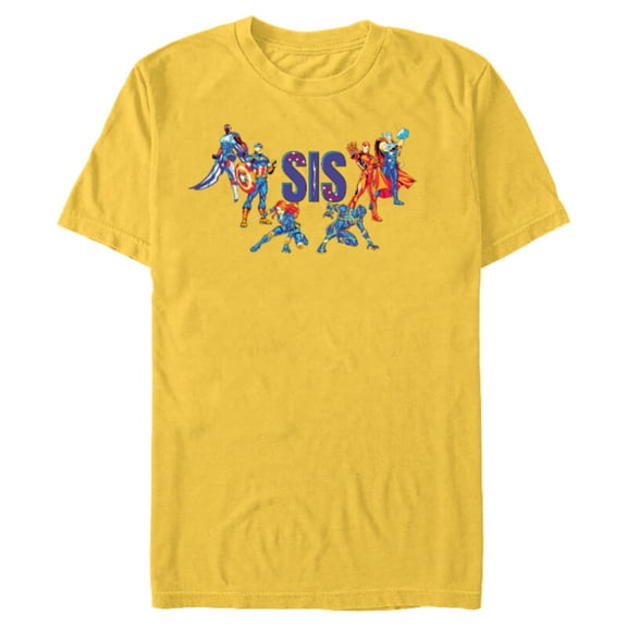 Marvel Super Heroes Avengers Family Vacation Trip Sis - Short Sleeve Blended T-Shirt for Adults - Customized-Yellow