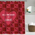 thumbnail image 2 of Valentines Shower Curtain Valentine''s Day Shower Curtain Sets Romantic Red Heart Bathroom Decor Holiday Waterproof Fabric Washable Bathroom Curtain Decoratives 72" x 72" with 12 Hooks, 2 of 6