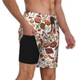 thumbnail image 2 of Sikiie Cooking Bbq Print Men's Double Layer Swimming Trunks, Adjustable Waistband and Pockets Sports Swimming Trunks, Beach Swimwear-XX-Large, 2 of 6