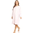 thumbnail image 3 of Lati Fashion Fleece Women Nightgown Sleepwear Pajamas Female Long Sleeve Sleep Dress Nightshirt Pink 1X, 3 of 5
