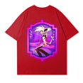 thumbnail image 4 of Hazbin Hotel Casual de la moda de las mujeres de manga corta Impreso Cuello Redondo Pullover Tops Rojo/S, 4 of 4