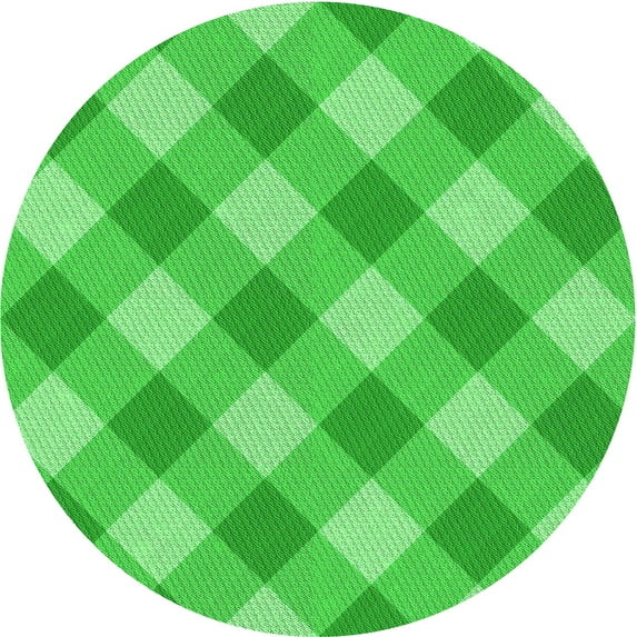 Ahgly Company Indoor Round Patterned Lime Green Area Rugs, 6' Round