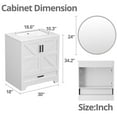 thumbnail image 7 of 30" Farmhouse Bathroom Vanity with Ceramic Sink and 24" Sliver Round Mirror, Freestanding Single Basin Vanity Set with Storage Drawers Doors, Wood Bathroom Cabinet Combo with Metal Handle, White, 7 of 7