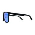 thumbnail image 4 of Polarized Hipster Flat Top Horn Rim Light Weight Slick Sunglasses Matte Black Green Mirror, 4 of 4