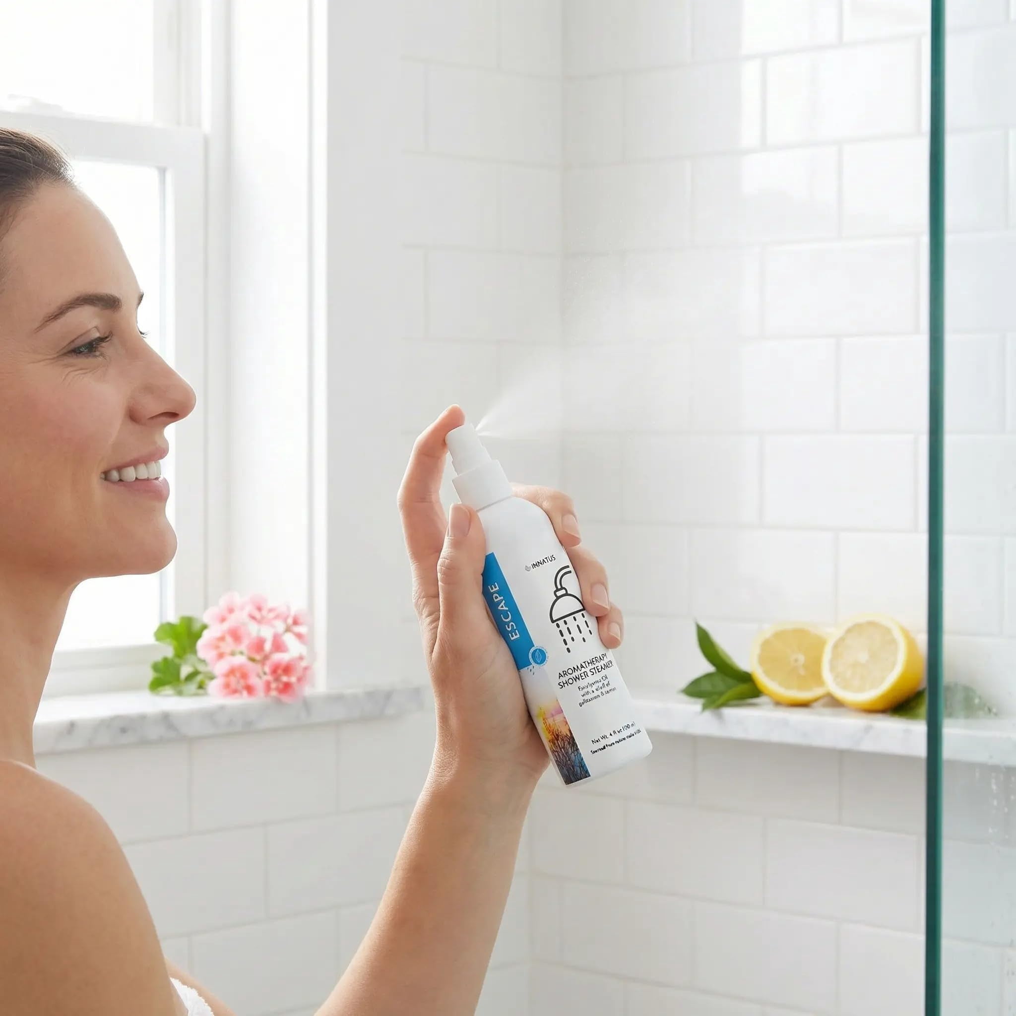 Soothing Shower Spray – 4oz Aromatherapy Shower Steamer Mist for a Spa-Like Experience – Relieves Stress & Elevates Your Shower – All-Natural Essential Oils (Eucalyptus Lemon)