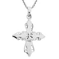 thumbnail image 5 of Elegant Swirling Sterling Silver Cross w/ White Shell Inlay Necklace, 5 of 6