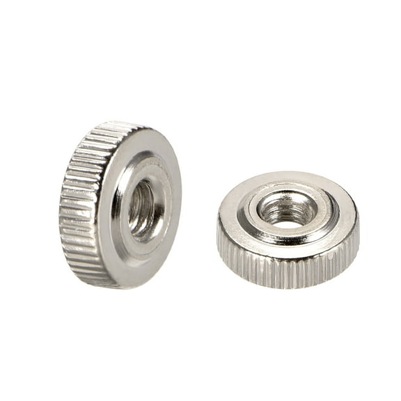 Unique Bargains Knurled Thumb Nuts, M4 Female Threaded Thin Type, Nickel Plating 30 Pcs