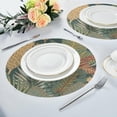 thumbnail image 5 of GZHJMY Tropical Palm Leaves Round Placemats, Durable Non-Slip Table Mat Heat and Stain Resistant Placemat for Kitchen Table Outdoor BBQ Activities, 4PCS, 5 of 6