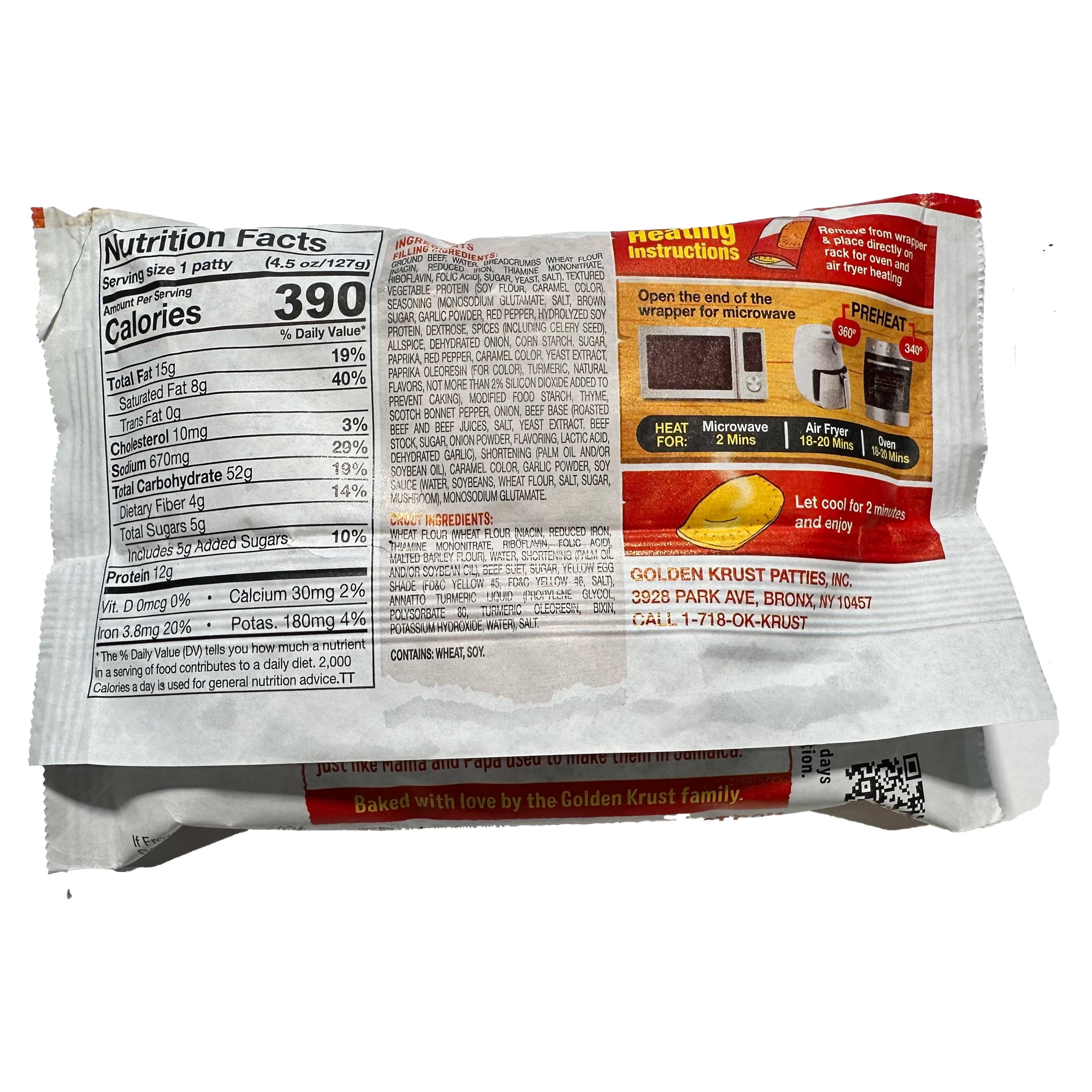 Golden Krust Island Select Spicy Beef Jamaican-Style Patty, 4.5 oz (Frozen)