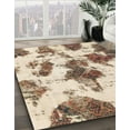 thumbnail image 2 of Ahgly Tapis Rond Abstrait Intérieur Or Foncé Marron, 8 Pieds Rond, 2 of 6