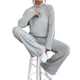 thumbnail image 2 of Conjuntos de 2 Piezas para Mujer para Otoño: Suéter de Punto de Viaje, Pantalones Anchos y Chándal para Estar en Casa. Gris XL, 2 of 9