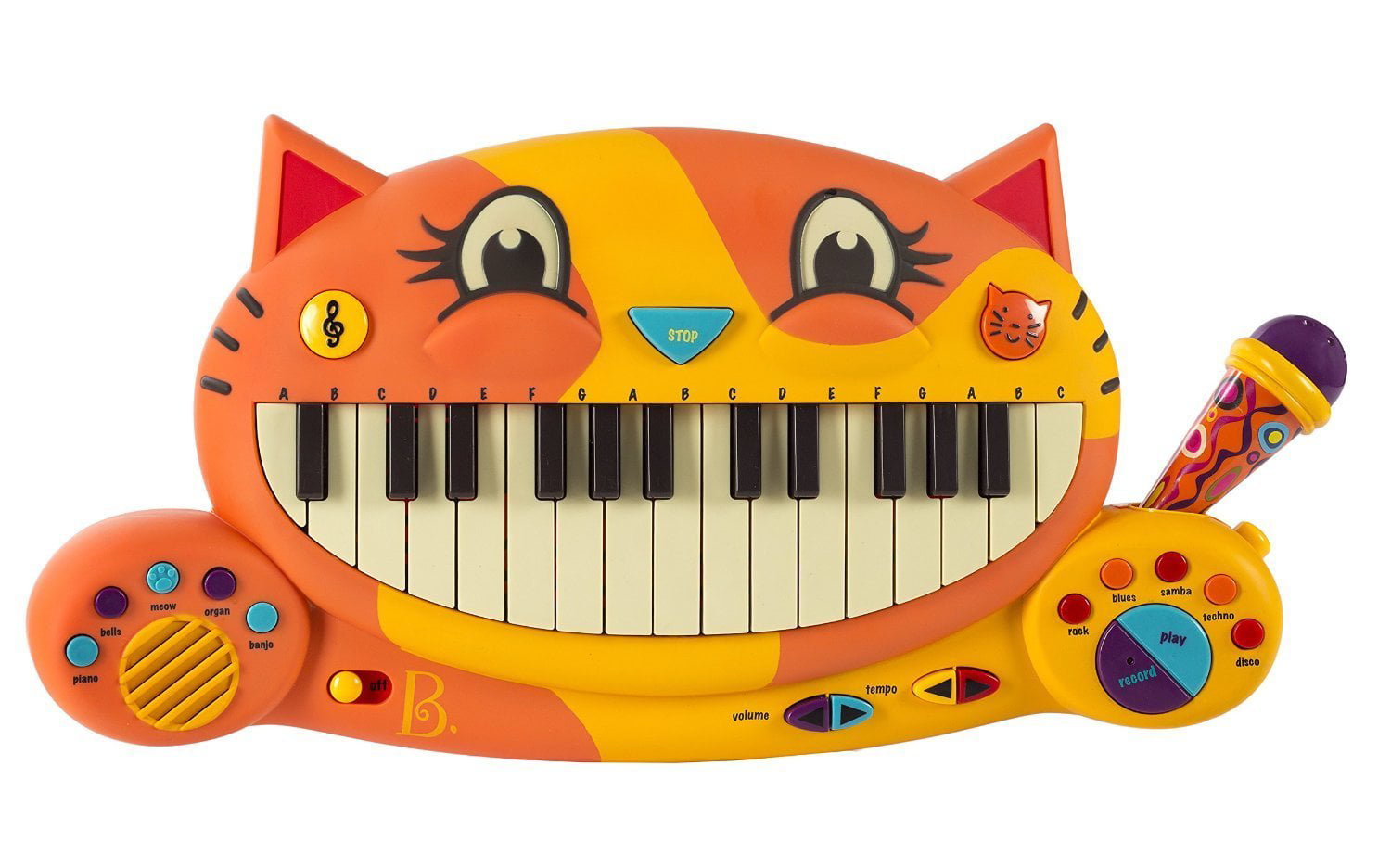 B.Toys B.Meowsic Musical Electronic Keyboard/ Piano With Microphone Orange 