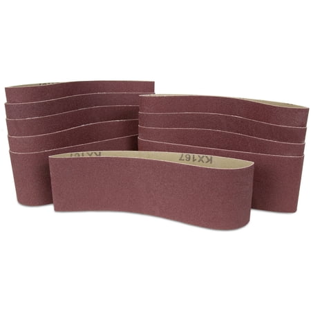 WEN 80-Grit 3  x 18  Sanding Belt Sandpaper  10pk