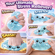 Glitter Dumpling Squishy Mystery Box Squeeze Toy, Squishy Dumpling Fidget Toys for Adults, Stress Relief Sensory Toy(LightBlue)