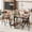 Walnut, variant on Gaderth 47" Large Wooden Folding Dining Table Set with 4 Foldable Chairs, 5 PCS Farmhouse Dining Table Set for 4, Drop Leaf Foldable Kitchen Table on Wheels for Kitchen or Dining Room