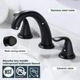 thumbnail image 7 of Wowow Bathroom Sink Faucet, Matte Black Widespread 3-hole Faucet With Pop-up Drain and Hose, 7 of 7