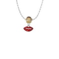 thumbnail image 2 of Delight Jewelry Silvertone Small Translucent Red Lips Mia Monkey Charm Necklace, 2 of 4