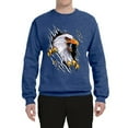 thumbnail image 2 of Torn Ripped Eagle Claws Animal Lover Unisex Crewneck Graphic Sweatshirt, Vintage Heather Blue, Medium, 2 of 3