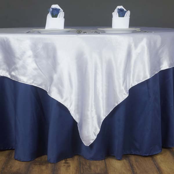 Efavormart 60" SATIN Square Table Overlay Table Toppers For Birthday