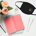 thumbnail image 2 of Koyal Wholesale Wedding Face Mask, Black Pink Floral Monogram W, 1 Replaceable PM 2.5 Protection Filter, 2 of 5