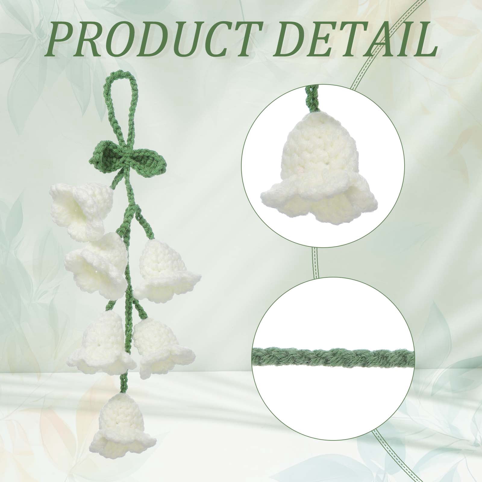 Unique Bargains Crochet Car Hanging Accessory with Cute Tulip Flowers White