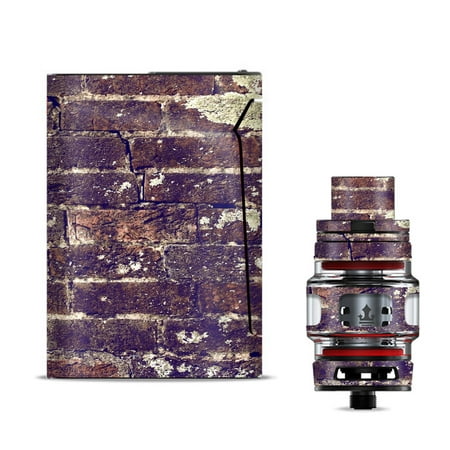Skin Decal for Smok V-Fin 160w Vape / Aged Used Rough Dirty Brick Wall