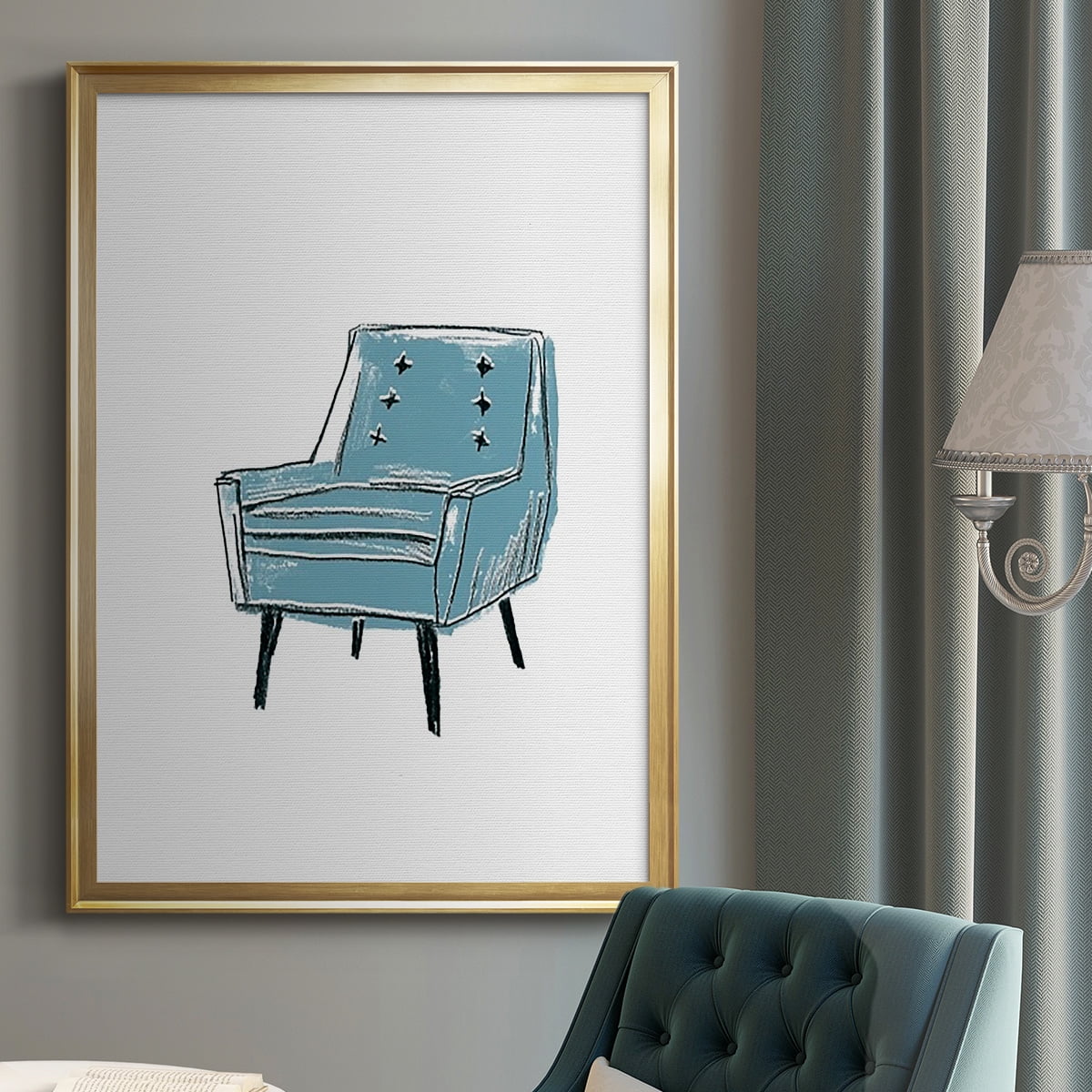 Take a Seat X Premium Framed Print, in Gold, Black, or Silver - Ready to Hang