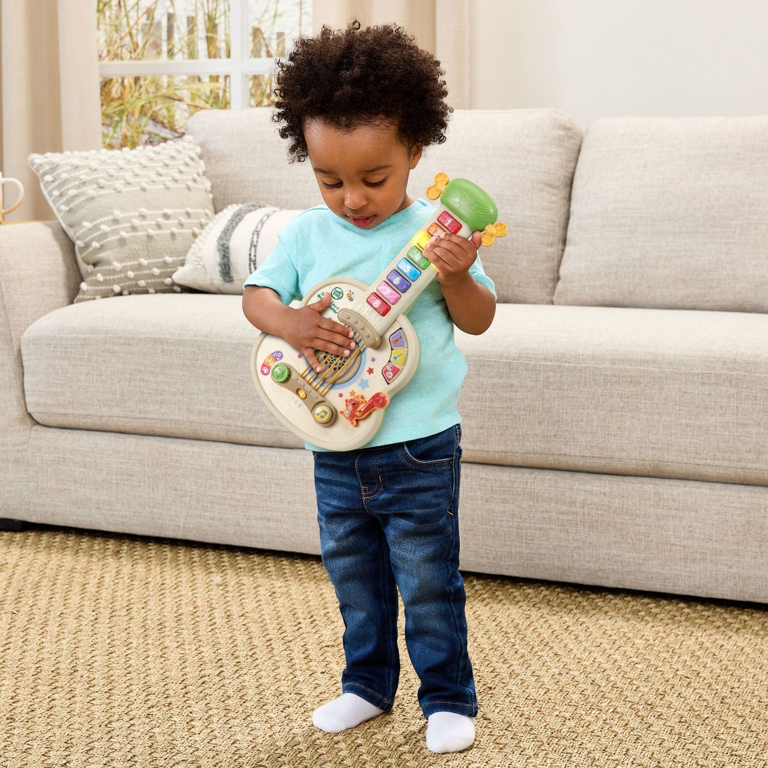 LeapFrog® Strum & Count Wooden Guitar™ - Musical Toddler Toy - French Version, 18+ Months, 18+ Months