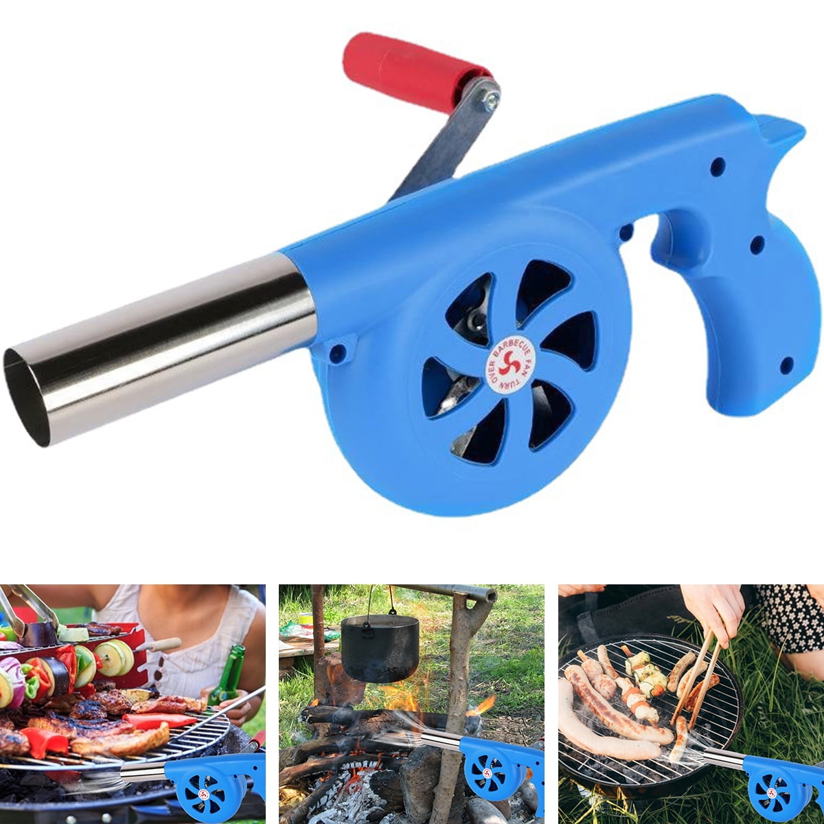 Hand Air Blower Cordless Hand Crank Blower Portable Detachable Manual