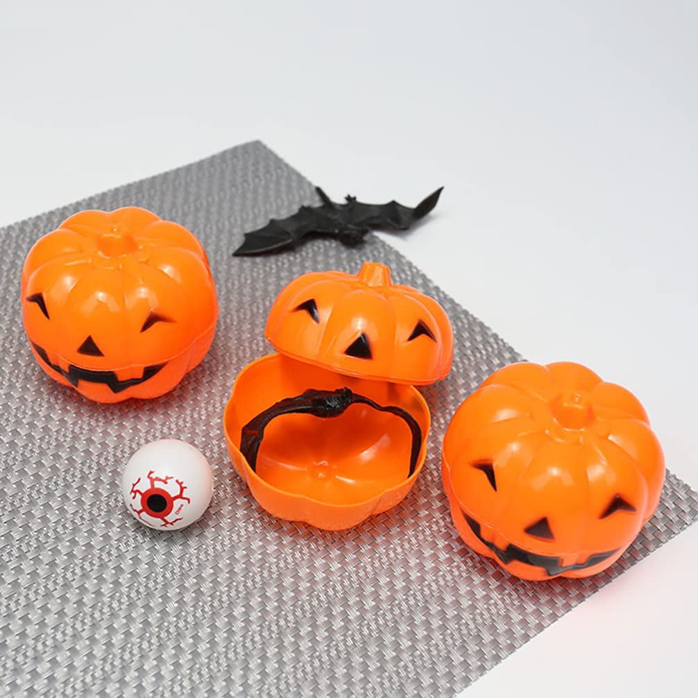 12pcs Candy Box Lovely Pumpkin Shaped Plastic Box Candy Container for Mini Gift 