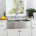 thumbnail image 2 of Stainless Steel 36 Inch Double Bowl Apron Front Farmhouse Kitchen Sink, 2 of 2