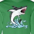 thumbnail image 4 of Inktastic Great White Shark Jumping Long Sleeve T-Shirt, 4 of 5