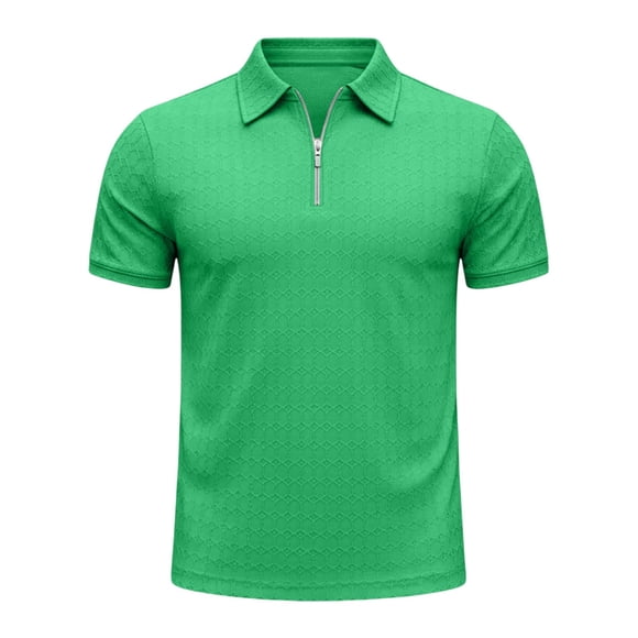 DGMIOCS Mens Collared Shirt Golf Polo Retro Daily Wear Green M
