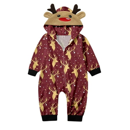 

Youmylove Baby Christmas Set Hooded Jumpsuit Family Size Baby Jumpsuit Set