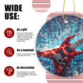 thumbnail image 3 of Red Electric Guitar With Energy Grid Background - Christmas Ornament Xmas Keepsake Ceramic Ornaments Holiday Decorations for Tree Christmas Gift Ideas 2.95in, 3 of 6