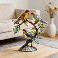 thumbnail image 4 of Bird Branch Figurine, Stained Glass Acrylic Decor, Colorful 3 Bird Art, Tabletop Ornament for Home Office Shelf, 4 of 6