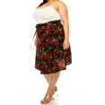thumbnail image 3 of Women's Plus Size Casual Floral Print A Line Waist Bow Tie Belted Knee Length Midi Skirt, 3 of 6