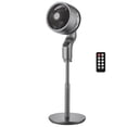 thumbnail image 1 of KFFKFF 9-Inch Pedestal Fan, 80° Oscillating Standing Floor Fan with Quite DC Motor, Remote Control, 9 Speeds & 4 Smart Modes, 24H Timer, Adjustable Height, for Home, Silver Gray, 1 of 9
