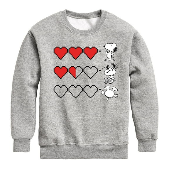Peanuts - Snoopy Game Hearts - Toddler & Youth Crewneck Fleece Sweatshirt
