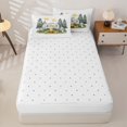 thumbnail image 3 of catabedysis Watercolor Cartoon Camping Zipper Twin Comforter Sets with Fitted Sheet and 2 Pillowcases,Dog Camper Print Zipper Bedding Set For Boys,Multicolor,Reversible,4 Pieces, 3 of 7