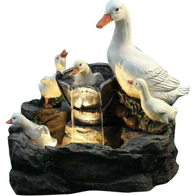 Estatua de resina de pato ardilla solar Sailing Decoración de jardín