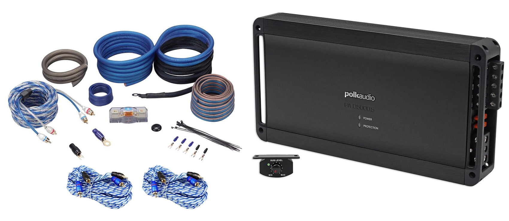Polk Audio PAD5000.5 5Channel 900w RMS 2Ohm Car Amplifier+Amp Kit PA