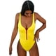 thumbnail image 1 of MOLERFO - Traje de baño sexy con cierre frontal y espalda baja, corte alto, de una pieza, 1 of 3