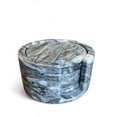 thumbnail image 1 of Portavasos redondo de mármol, juego de 6 piezas con soporte de piedra natural, 1 of 4